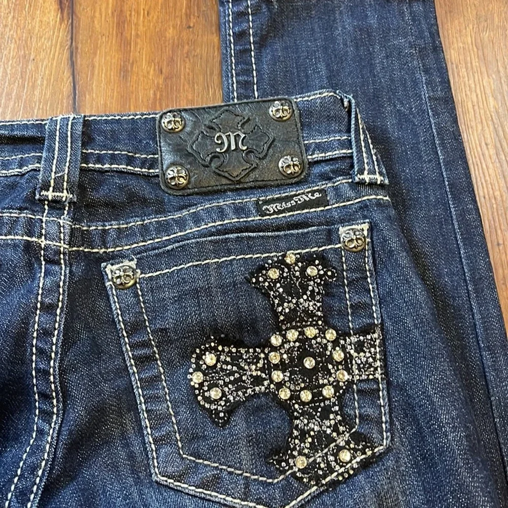 Miss Me Cross Embellished Pockets Skinny Jeans Women’s Size 25 - Picture 6 of 11
